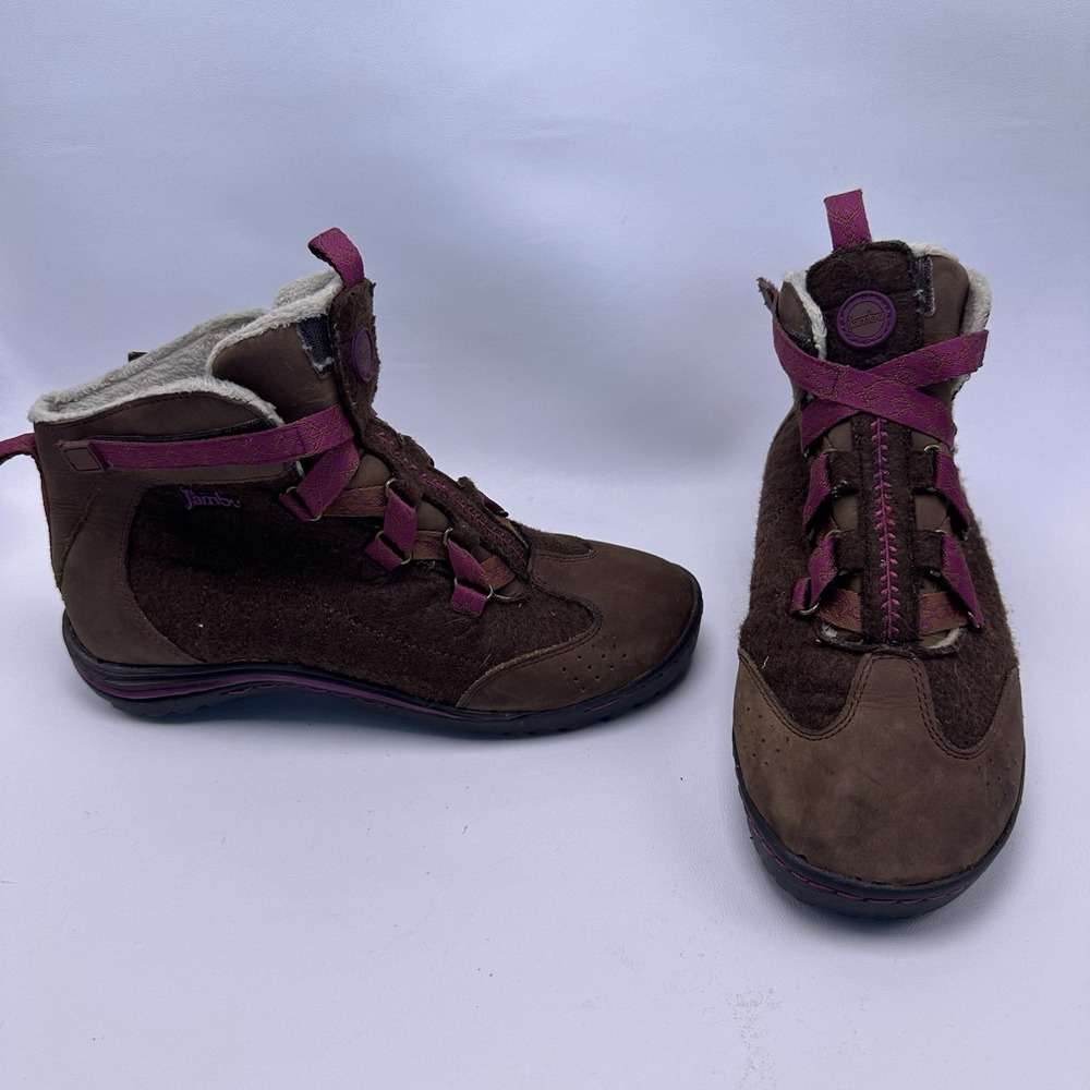 Jambu Boots Women's Size 7 M Hiking Hook And Loop Easy Close‎ Brown Pink